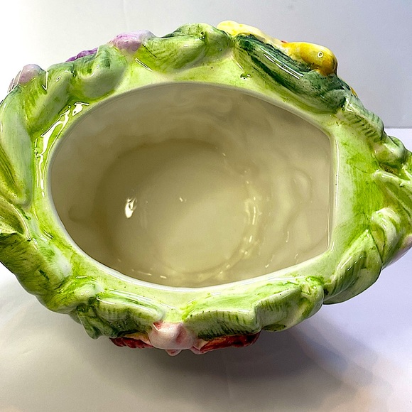 PREOWNED FLORAL PORCELAIN 3D HAND-PAINTED FLOWER TEAPOT - Picture 8 of 11